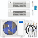 MRCOOL DIY 5th Gen 2-Zone 18,000 BTU 23.9 SEER2 (9K + 9K) Ductless Mini Split AC and Heat Pump with Ceiling Cassettes