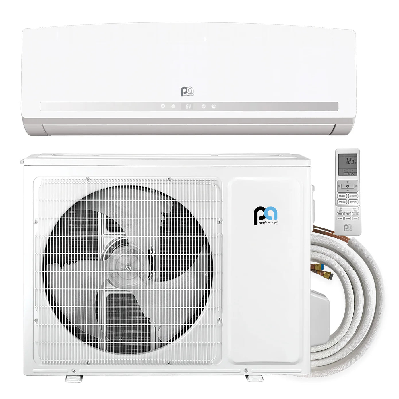 Perfect Aire DIY 4G 12,000 BTU 22 SEER2 Quick Connect Ductless Mini-Sp
