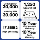 MRCOOL VersaPro 30,000 BTU 2.5 Ton 17 SEER2 Central Ducted Heat Pump System - 2nd Gen