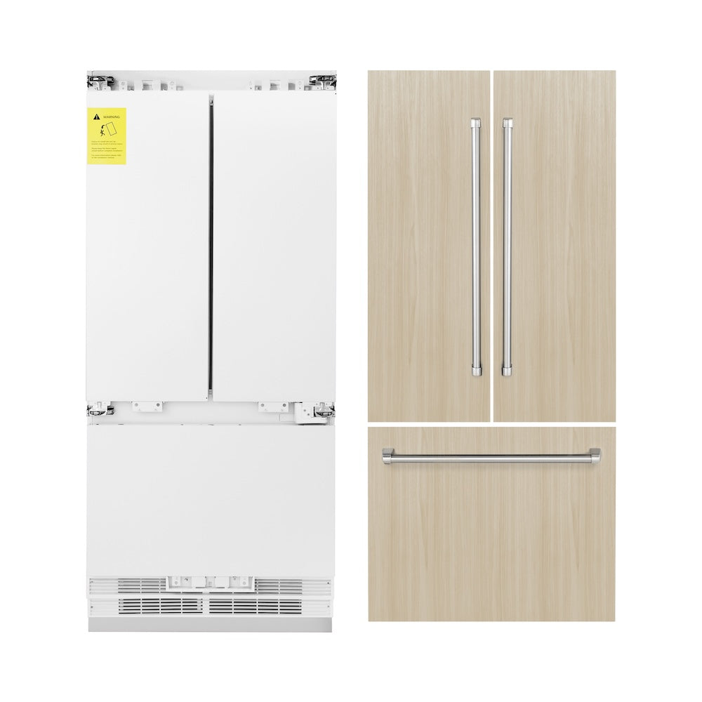 ZLINE 36-inch refrigerator, panel ready with bright white interior RBIV-36, front view