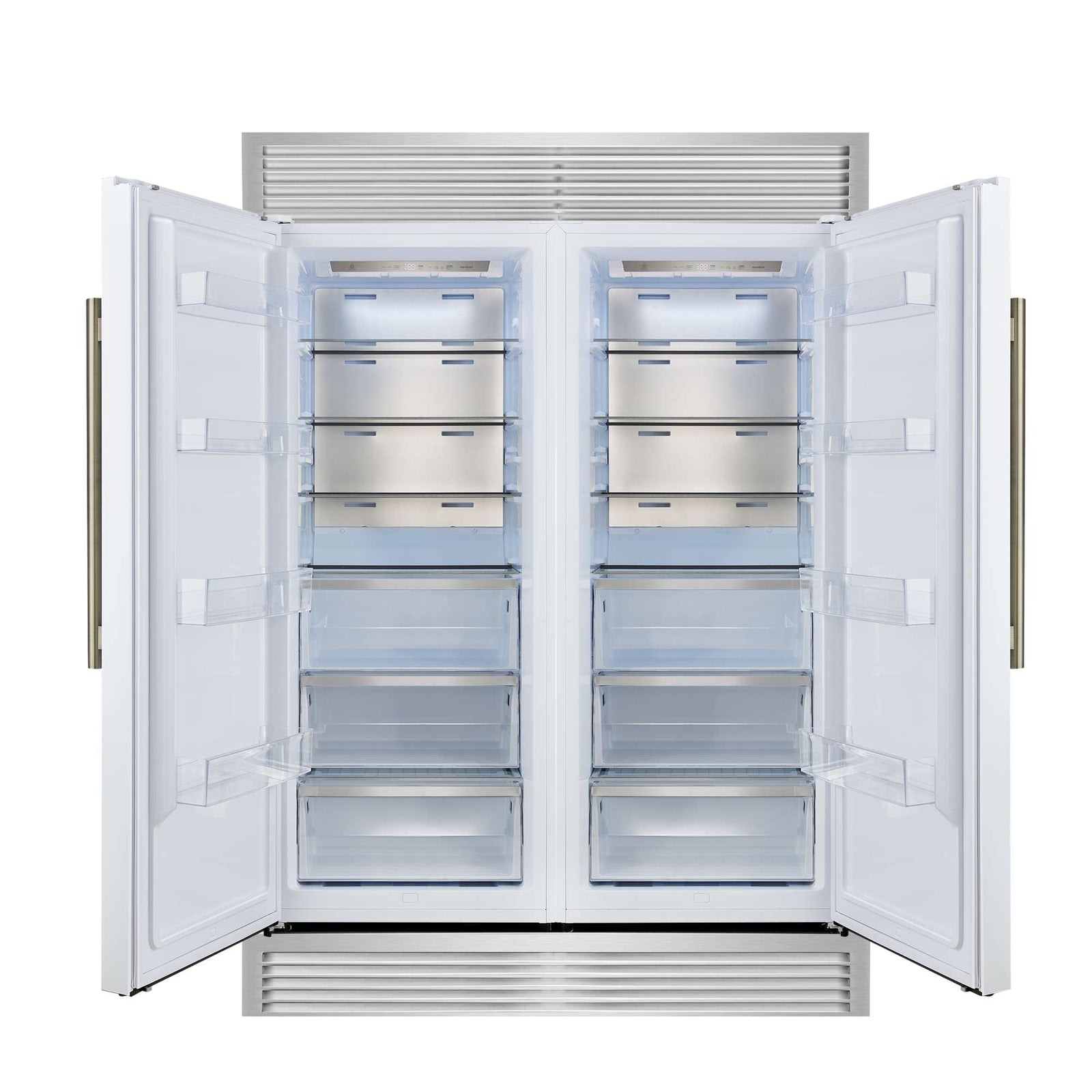 Forno Maderno 2-28-Inch Wide Convertible Refrigerator/Freezer in White, Decorative Trim, 27.2 cu.ft, 84-Inch High, ENERGY STAR Certified - FFFFD1722-60SG-WHT