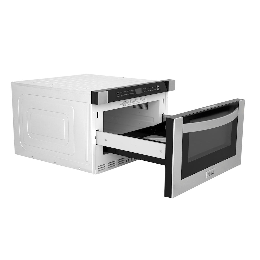 ZLINE 24-inch microwave in stainless steel MWD-1, door open