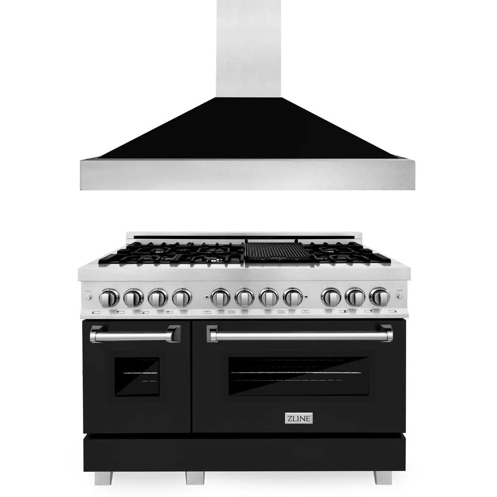 ZLINE 48-inch kitchen package 2KP-RASBLMRH48