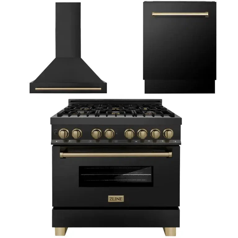 ZLINE 36-inch kitchen package 3AKP-RABRHDWV36-CB