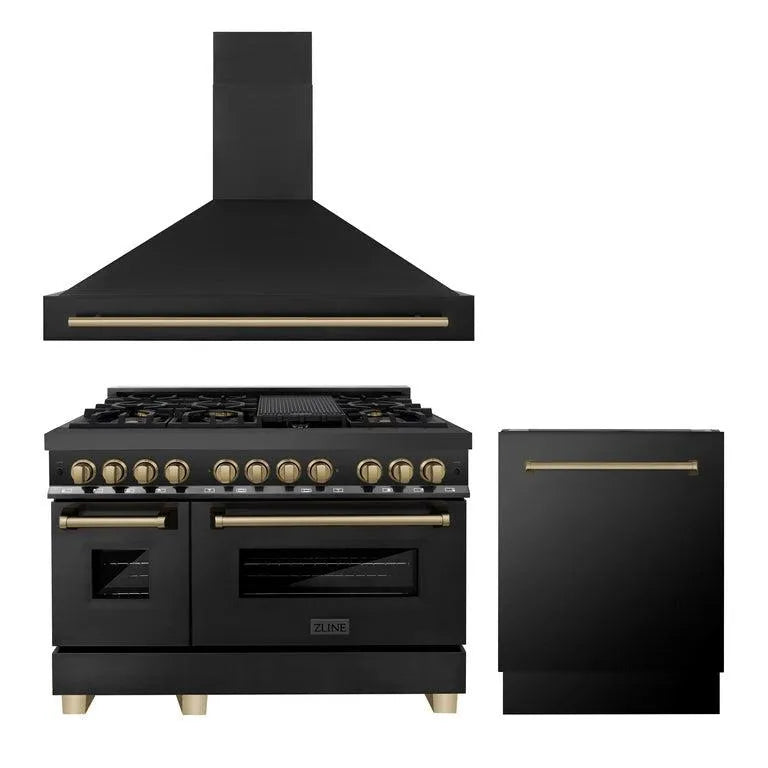 ZLINE 48-inch kitchen package 3AKP-RABRHDWV48-CB