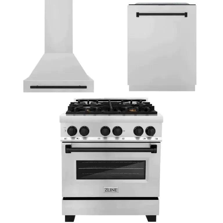 ZLINE 30-inch kitchen package 3AKP-RARHDWM30-MB