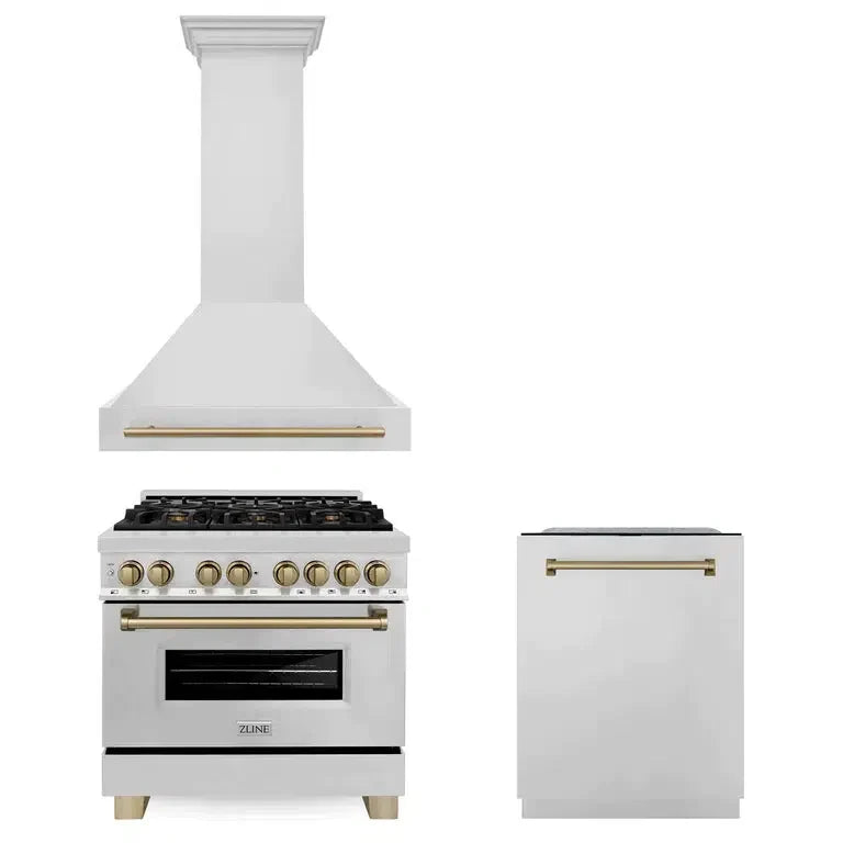 ZLINE 36-inch kitchen package 3AKP-RARHDWM36-CB