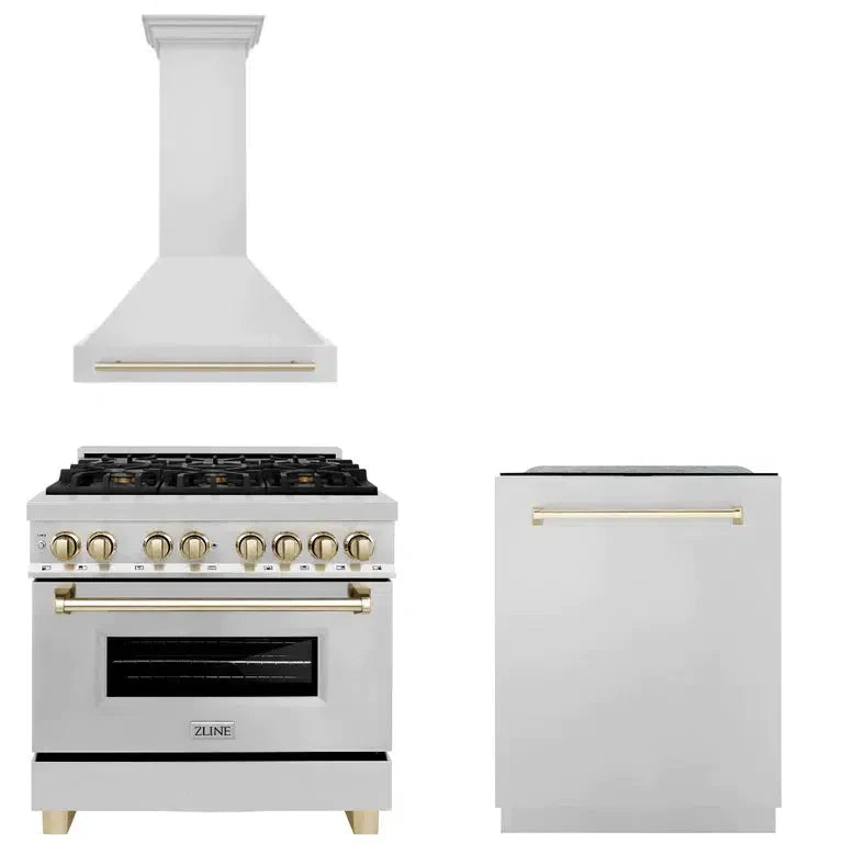 ZLINE 36-inch kitchen package 3AKP-RARHDWM36-G