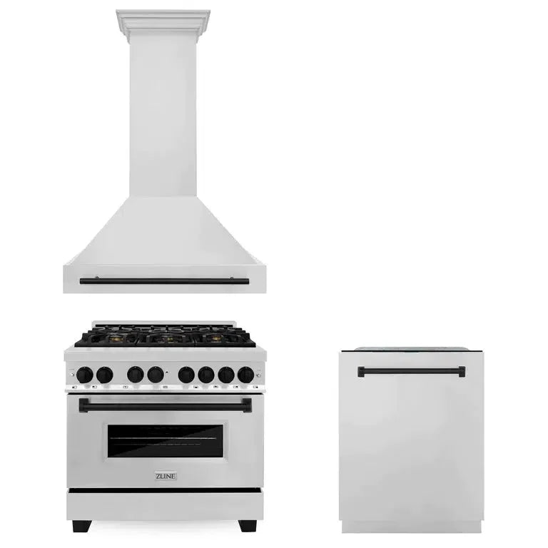 ZLINE 36-inch kitchen package 3AKP-RARHDWM36-MB
