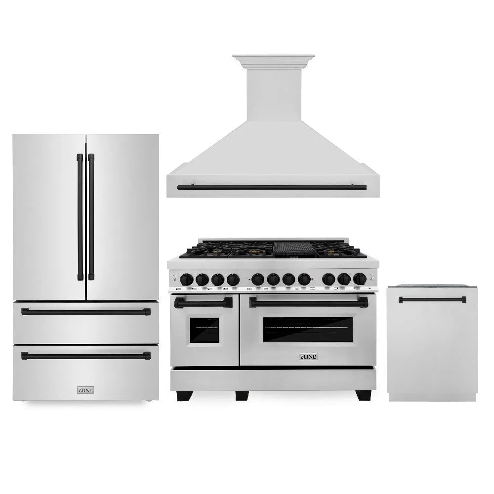 ZLINE 48-inch kitchen package 4KAPR-RARHDWM48-MB