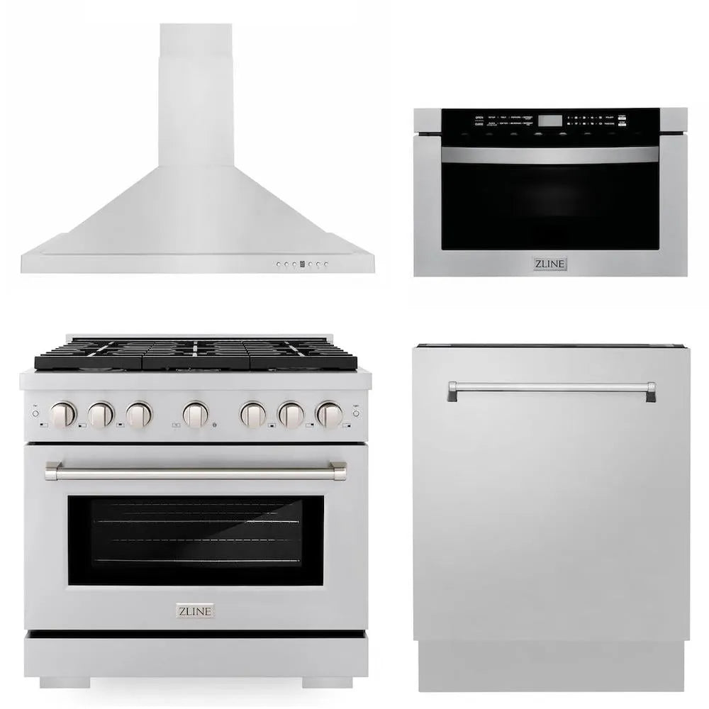 ZLINE 36-inch kitchen package 4KP-SGRRH36-MWDWV