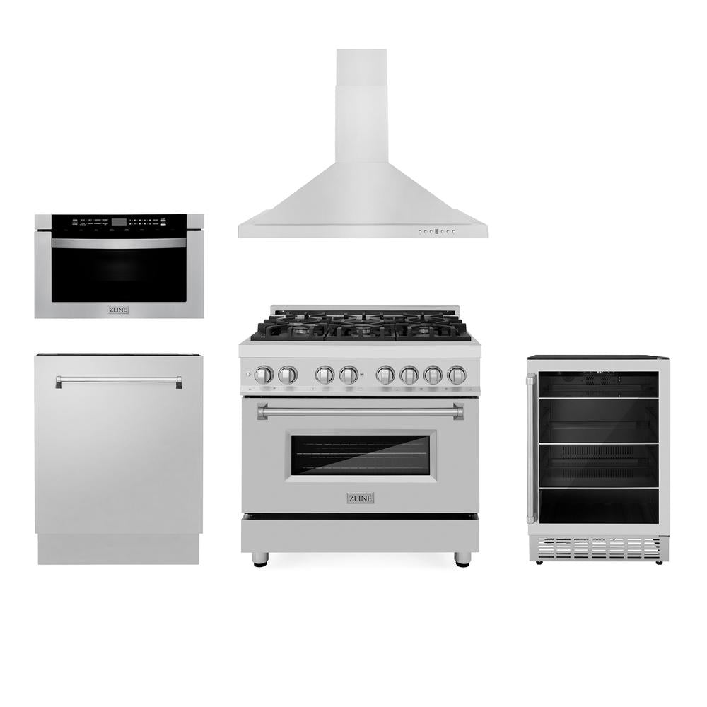 ZLINE 36-inch kitchen package 5KP-RARH36-MWDWV-RBV
