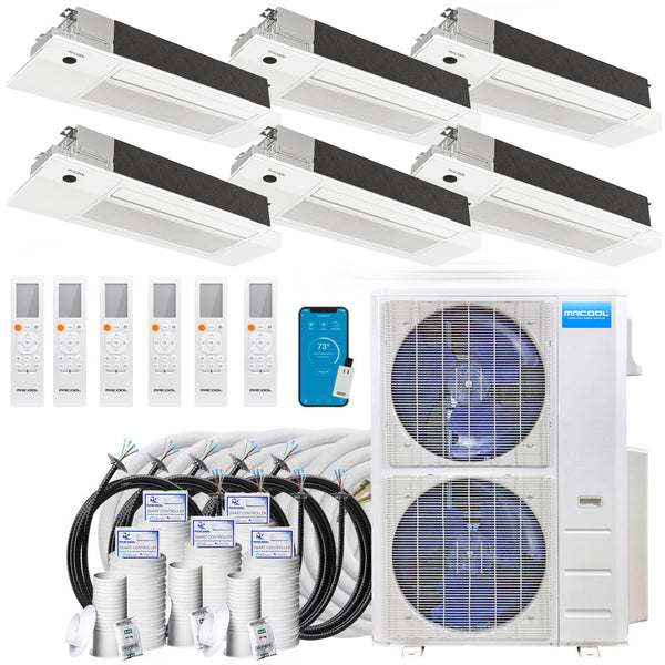 MRCOOL DIY 5th Gen Multi-Zone 6-Zone 55,000 BTU 21.8 SEER2 (12K + 12K + 12K + 12K + 12K + 12K) Ductless Mini-Split Air Conditioner and Heat Pump with Ceiling Cassettes