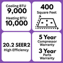 MRCOOL DIY 6th Gen Easy Pro 9K 9,000 BTU 20.2 SEER2 Ductless Mini Split Air Conditioner and Heat Pump - 115V