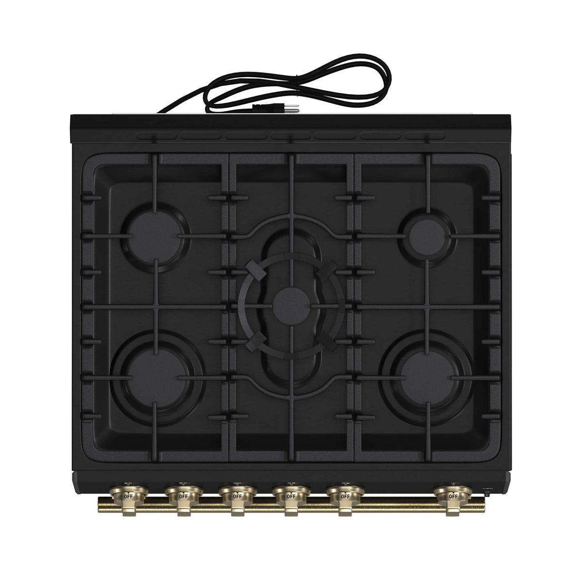 Forno Leonardo Espresso 30-Inch Black Gas Range, 5 Burners, 39,500 BTU, 5 cu.ft Convection Oven - FFSGS1116-30BLK