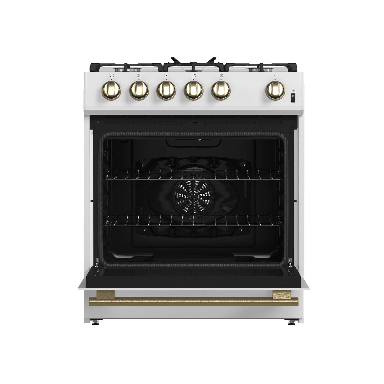 Forno Leonardo Espresso 30-Inch White Gas Range, 5 Burners, 39,500 BTU, 5 cu.ft Convection Oven - FFSGS1116-30WHT