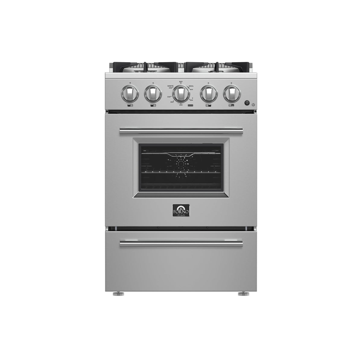 Forno Breno 24-Inch Freestanding Gas Range, Compact Design, Energy Efficient - FFSGS6272-24