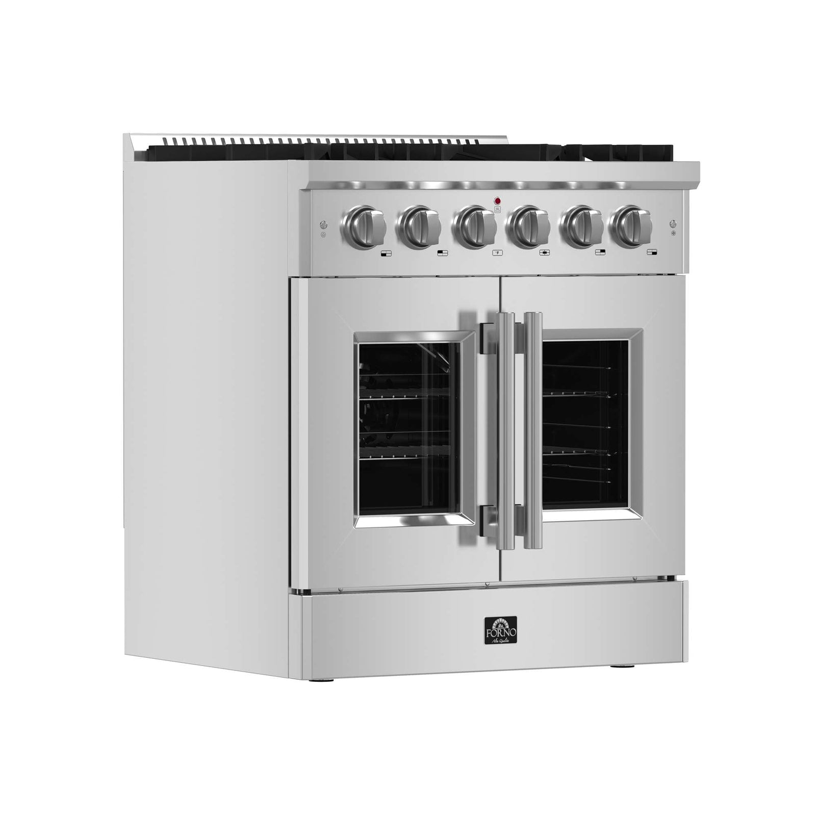 Forno Galiano 30-Inch Freestanding French Door Gas Range, 5 Burners, Convection Oven, Energy Efficient - FFSGS6444-30
