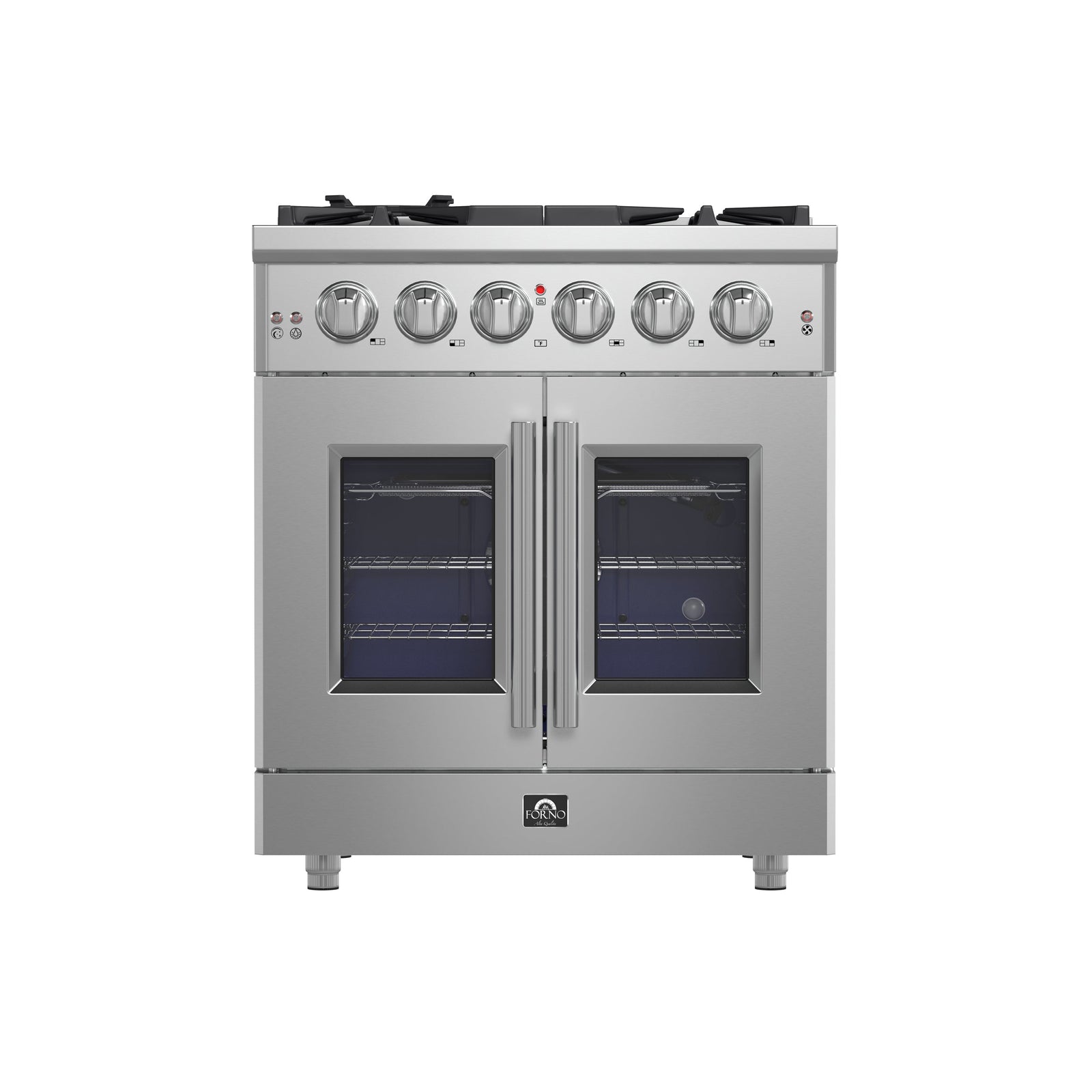 Forno Massimo 30-Inch Freestanding French Door Gas Range, 4 Burners, Convection Oven, Energy Efficient - FFSGS6439-30