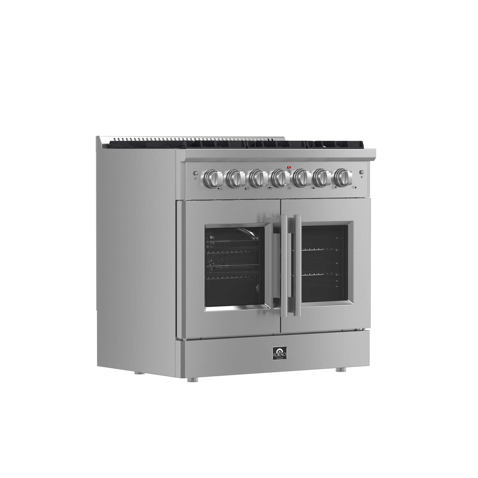 Forno Galiano 36-Inch Freestanding French Door Gas Range, 6 Burners, Convection Oven, Energy Efficient - FFSGS6444-36