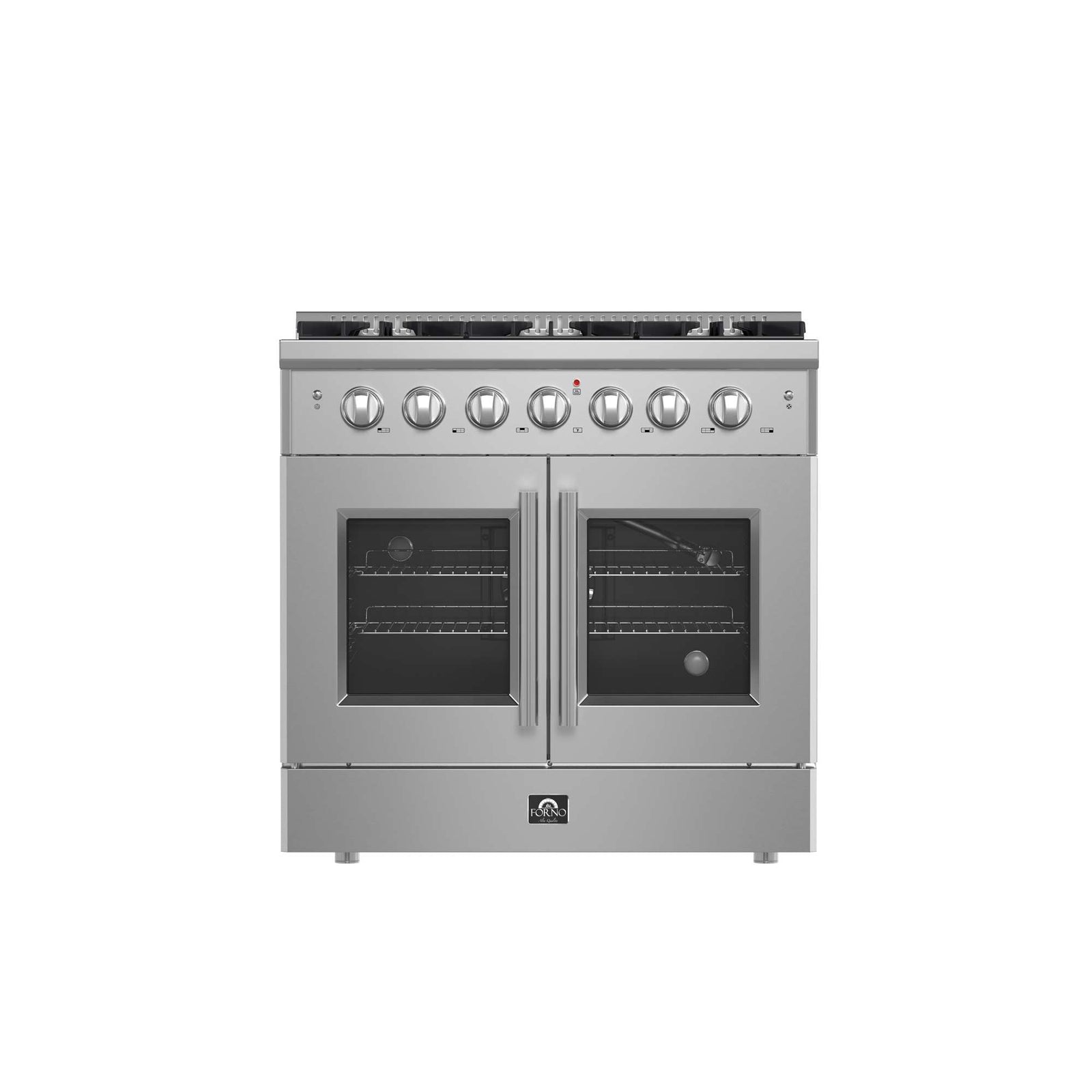 Forno Galiano 36-Inch Freestanding French Door Gas Range, 6 Burners, Convection Oven, Energy Efficient - FFSGS6444-36