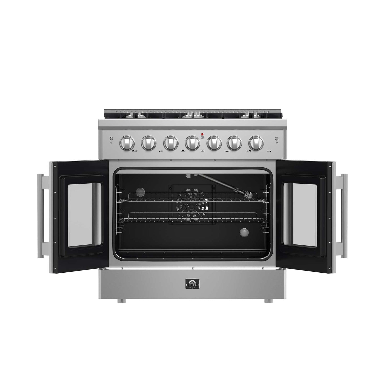 Forno Galiano 36-Inch Freestanding French Door Gas Range, 6 Burners, Convection Oven, Energy Efficient - FFSGS6444-36