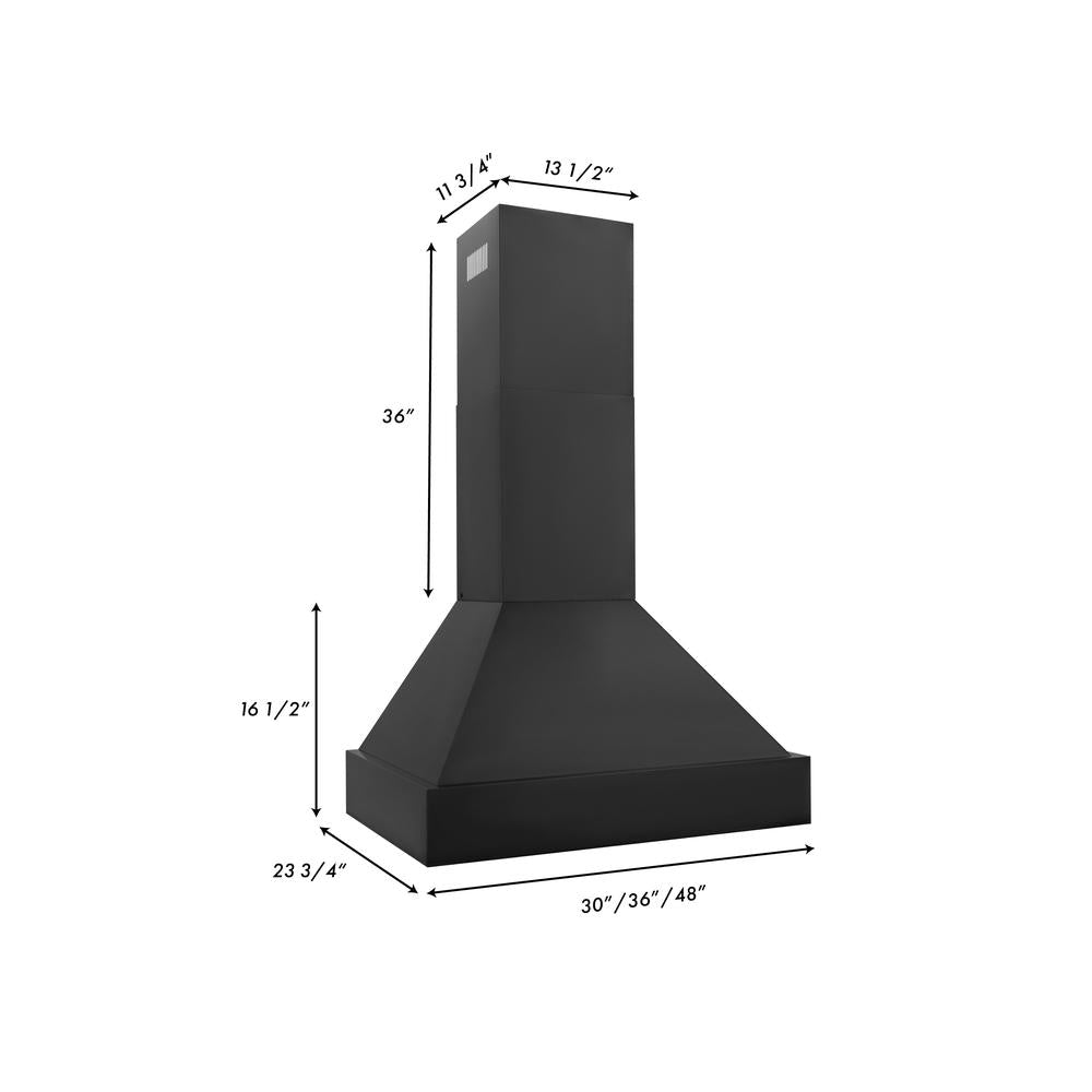 ZLINE Convertible Vent 30-inch range hood in black stainless steel BS655N-30, view 7
