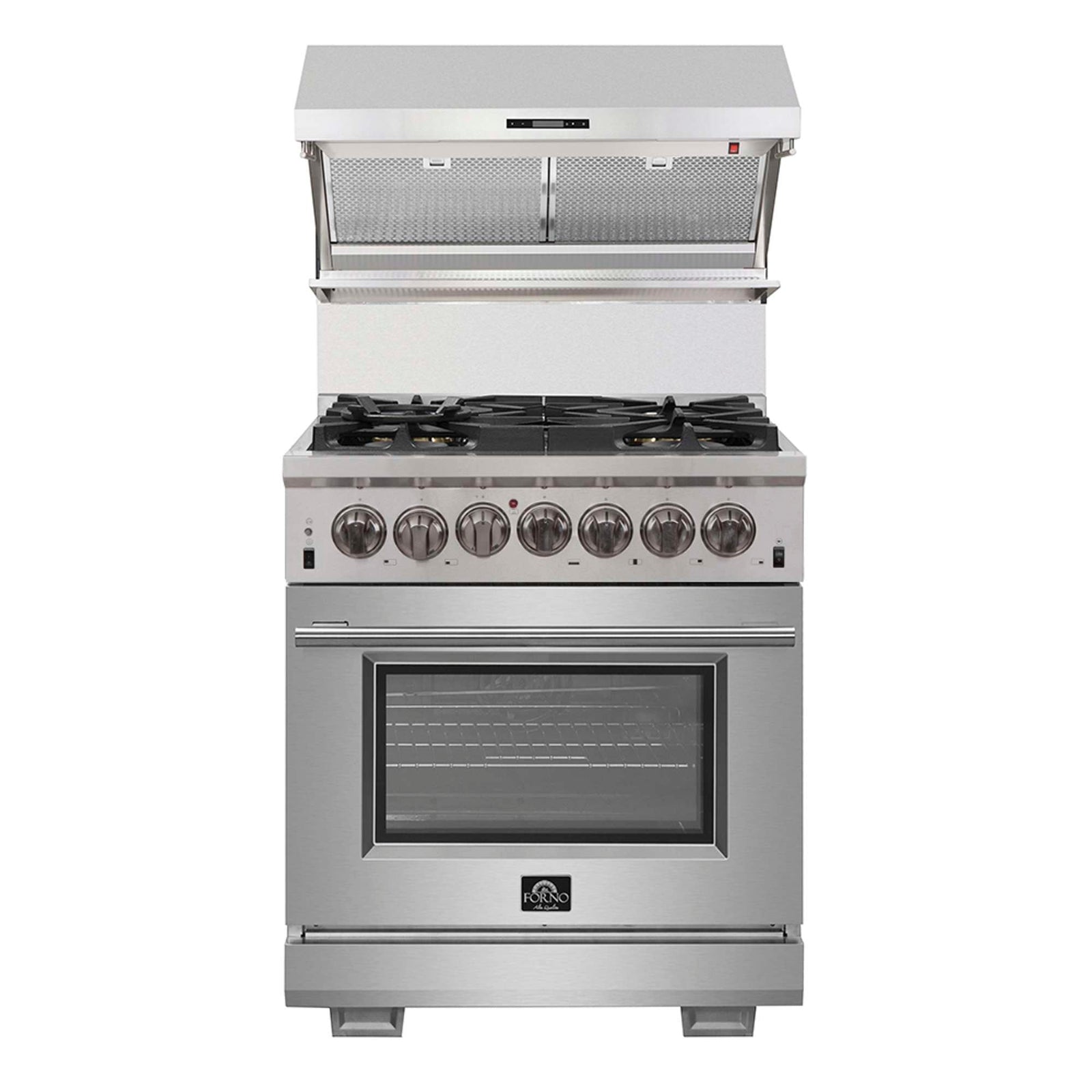 Forno Capriasca 30-Inch Freestanding Dual Fuel Range, 4 Burners, True Convection Oven - FFSGS6187-30