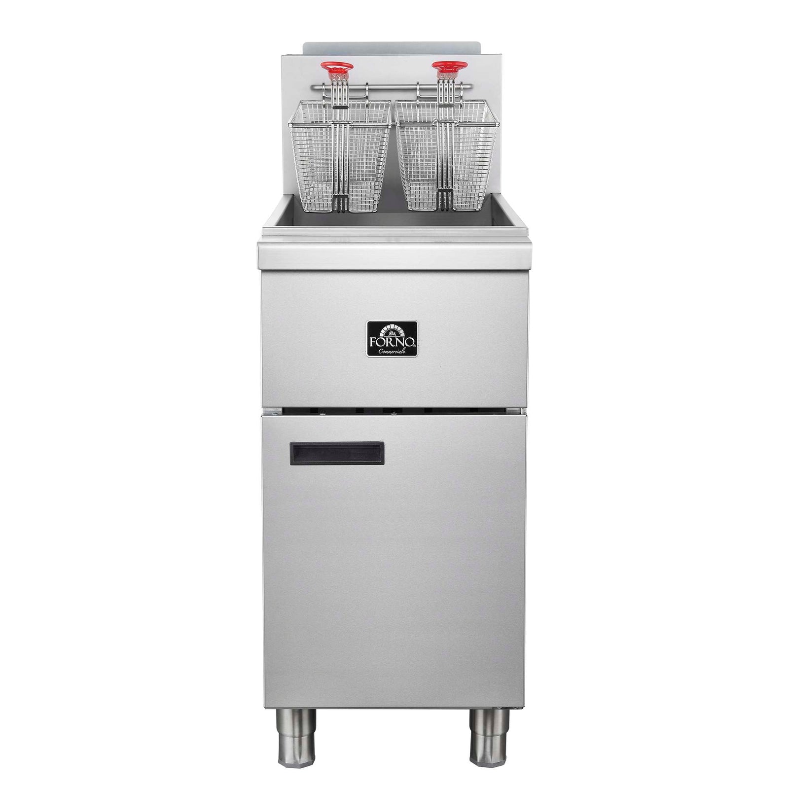Forno Commerciale Natural Gas Deep Fryer, 4 Burners 120,000 BTU, 50 lbs Oil Capacity - FCMGF0023