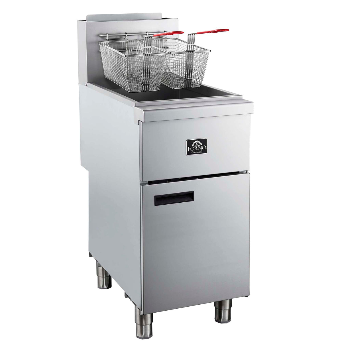 Forno Commerciale Natural Gas Deep Fryer, 4 Burners 120,000 BTU, 50 lbs Oil Capacity - FCMGF0023