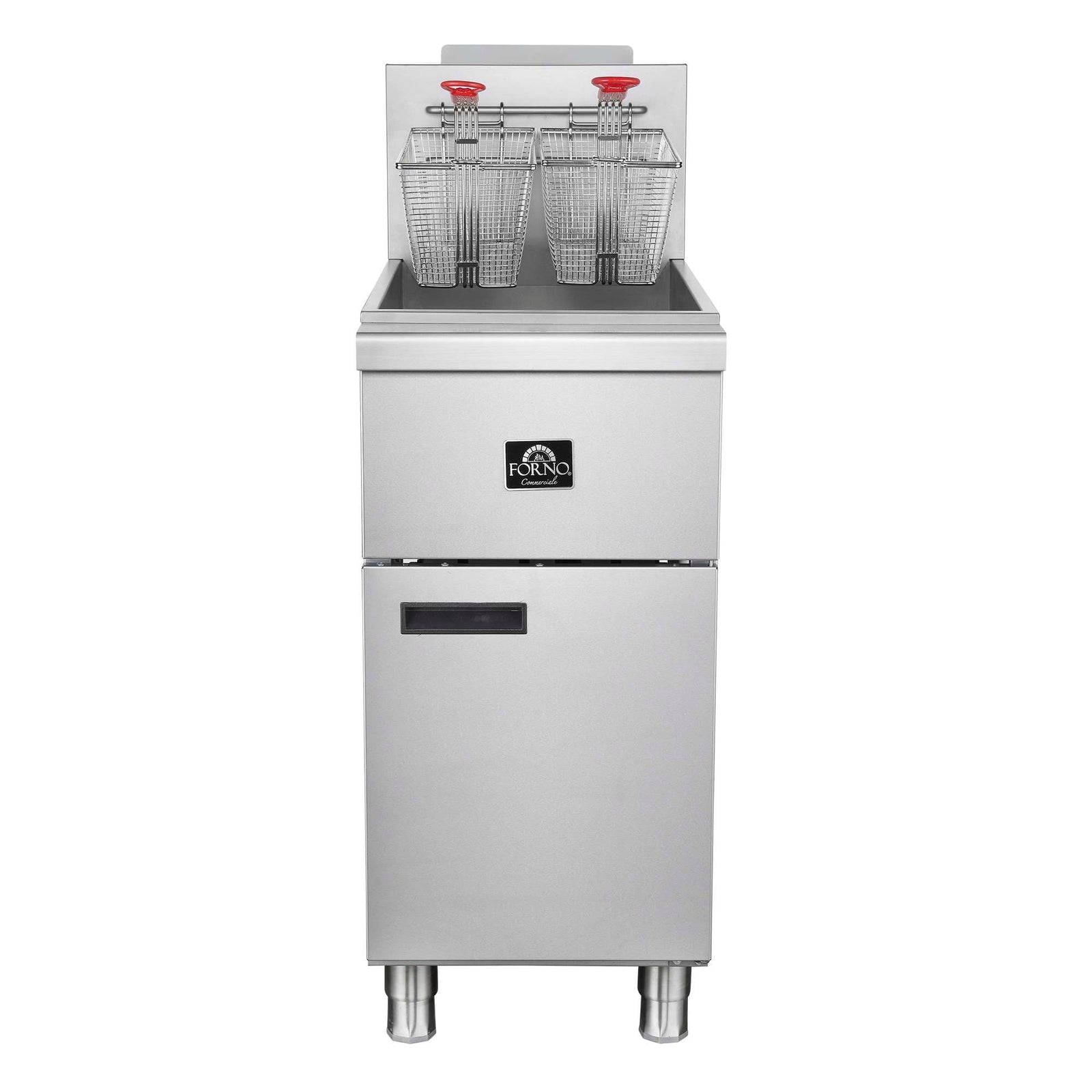 Forno Commerciale Natural Gas Deep Fryer, 3 Burners 90,000 BTU, 40 lbs, Millivolt Control - FCMGF0048