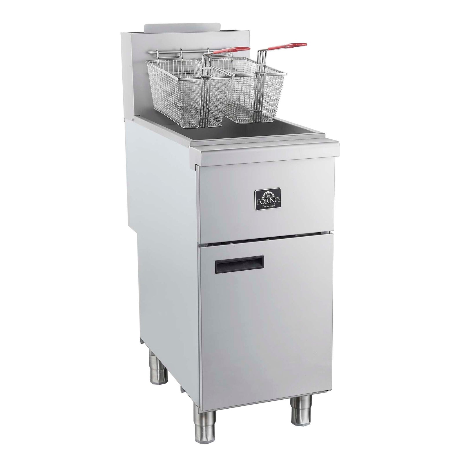 Forno Commerciale Natural Gas Deep Fryer, 3 Burners 90,000 BTU, 40 lbs, Millivolt Control - FCMGF0048