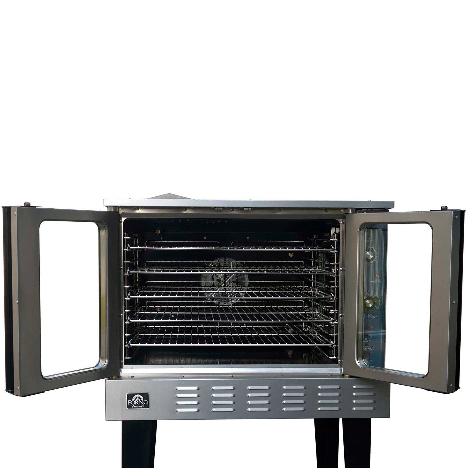 Forno Commerciale Convection Gas Oven, 3 burners 54,000 BTU, 150–500°F, stainless steel, NG/LP convertible - FCMCO0107-38
