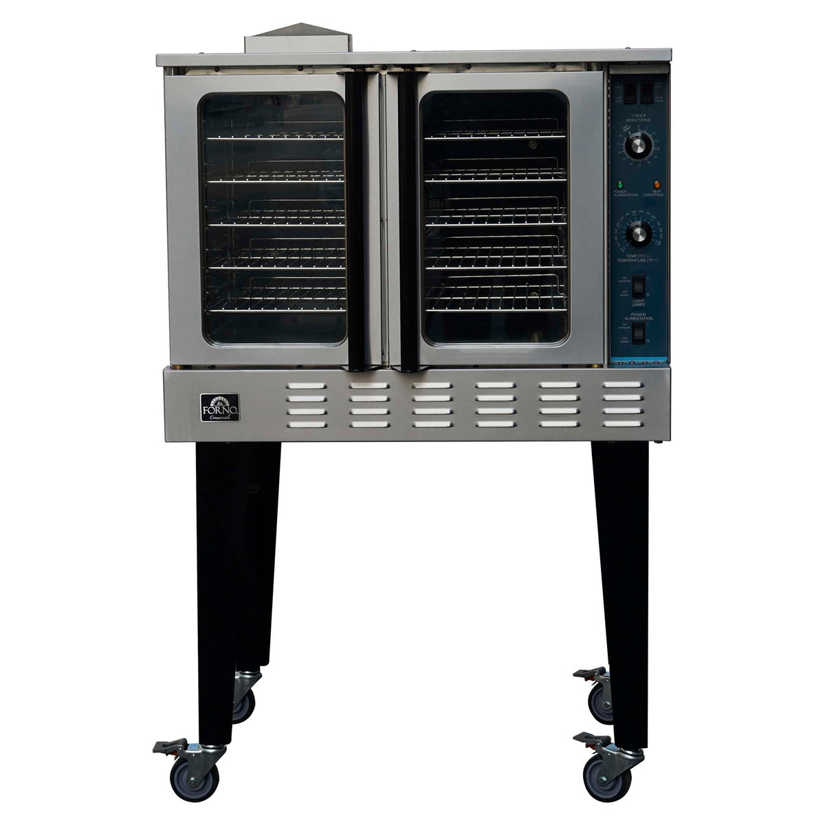 Forno Commerciale Convection Gas Oven, 3 burners 54,000 BTU, 150–500°F, stainless steel, NG/LP convertible - FCMCO0107-38