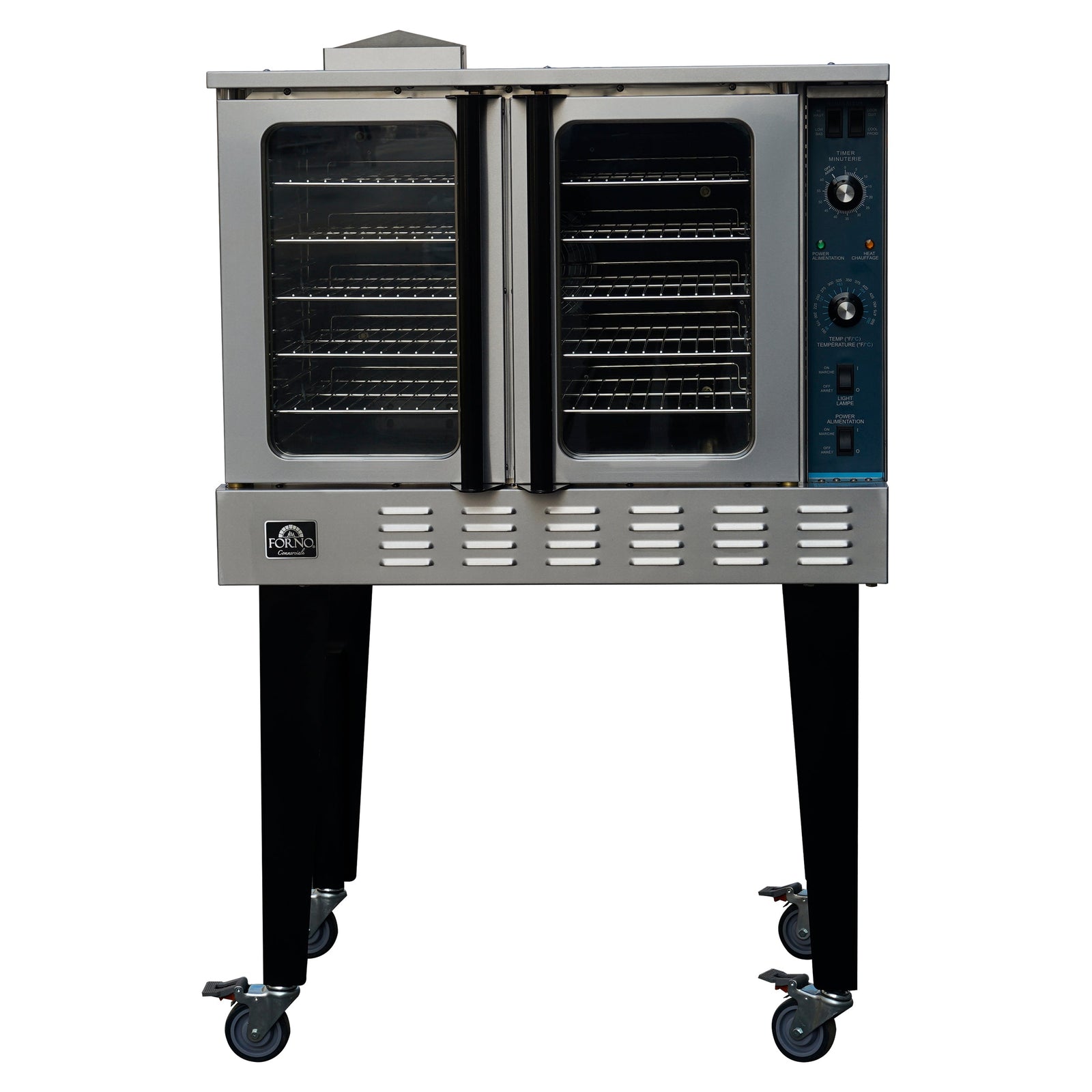 Forno Commerciale Convection Gas Oven, 3 burners 54,000 BTU, 150–500°F, stainless steel, NG/LP convertible - FCMCO0107-38