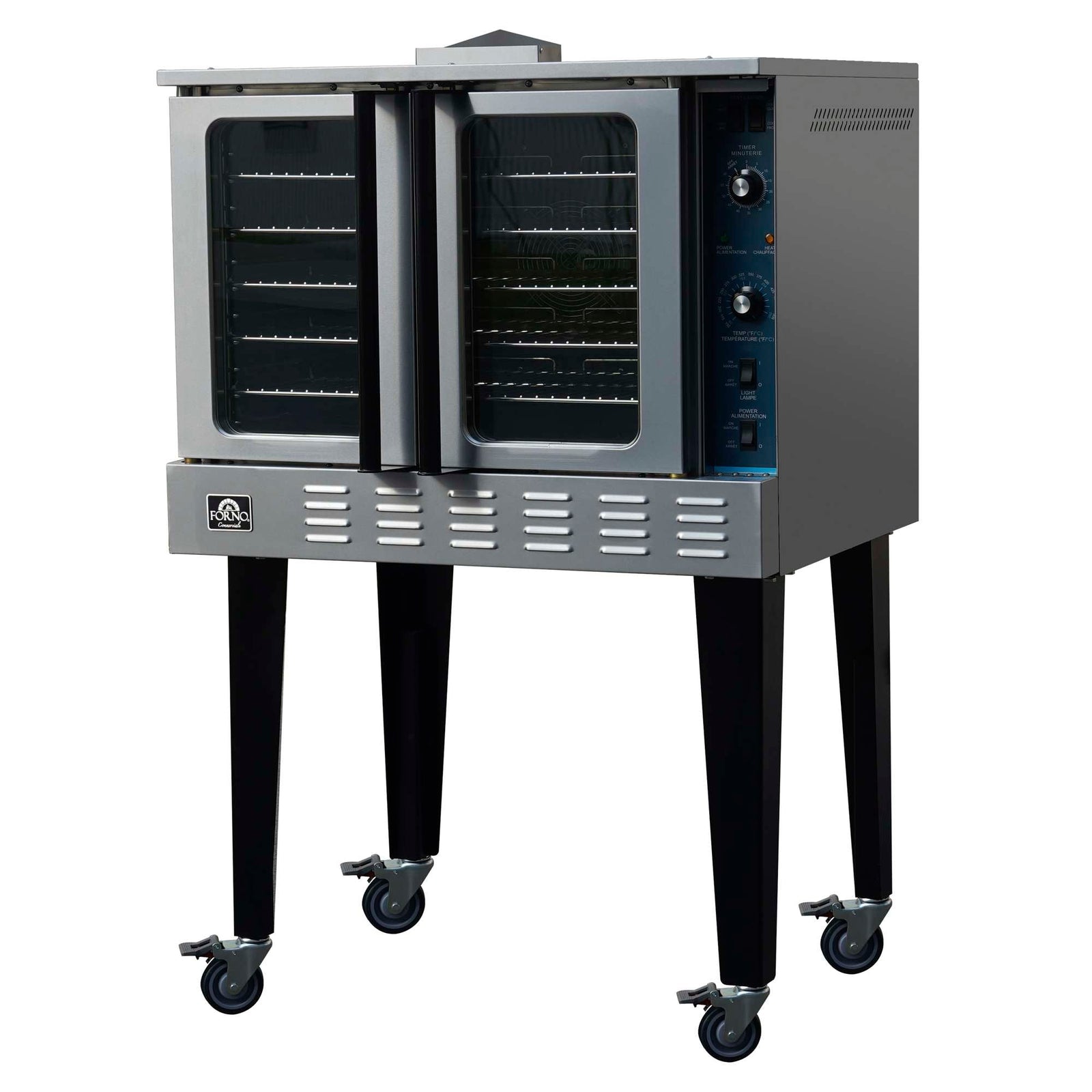 Forno Commerciale Convection Gas Oven, 3 burners 54,000 BTU, 150–500°F, stainless steel, NG/LP convertible - FCMCO0107-38