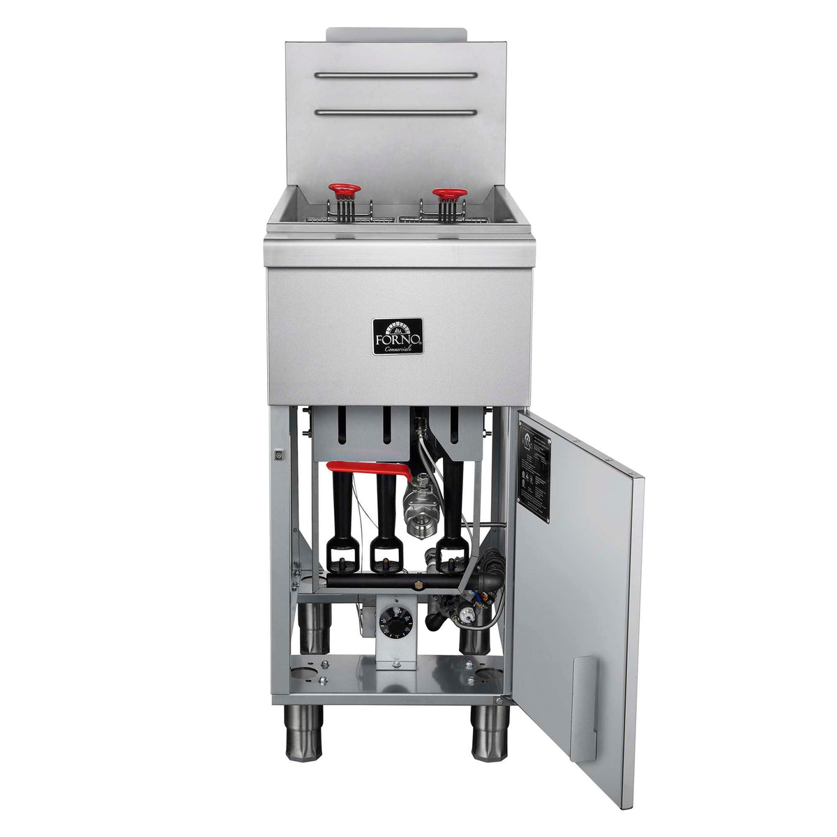 Forno Commerciale Propane Gas Deep Fryer, 3 Burners 90,000 BTU, 40 lbs Oil Capacity - FCMGF0016