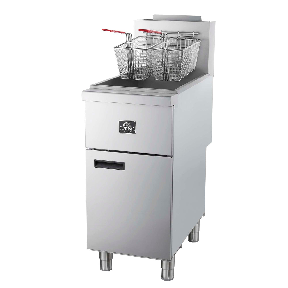 Forno Commerciale Propane Gas Deep Fryer, 3 Burners 90,000 BTU, 40 lbs Oil Capacity - FCMGF0016