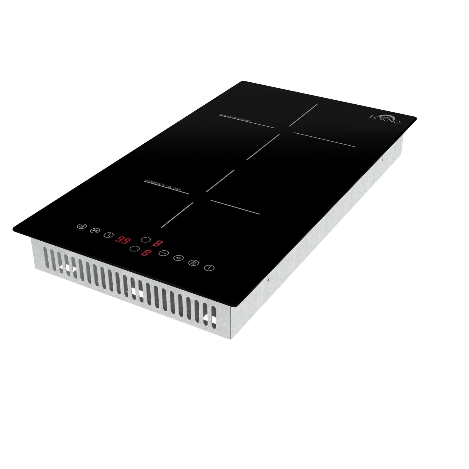 Forno Parco 12-Inch Induction Cooktop, 2 Zones, 3,600W Total Power, Touch Control, 9 Power Levels, Booster Function - FCTIN0583-12
