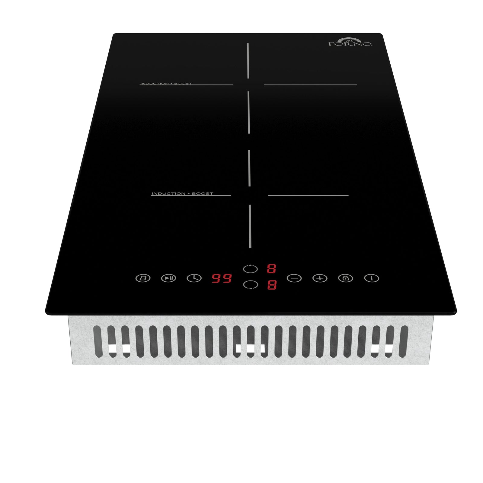 Forno Parco 12-Inch Induction Cooktop, 2 Zones, 3,600W Total Power, Touch Control, 9 Power Levels, Booster Function - FCTIN0583-12