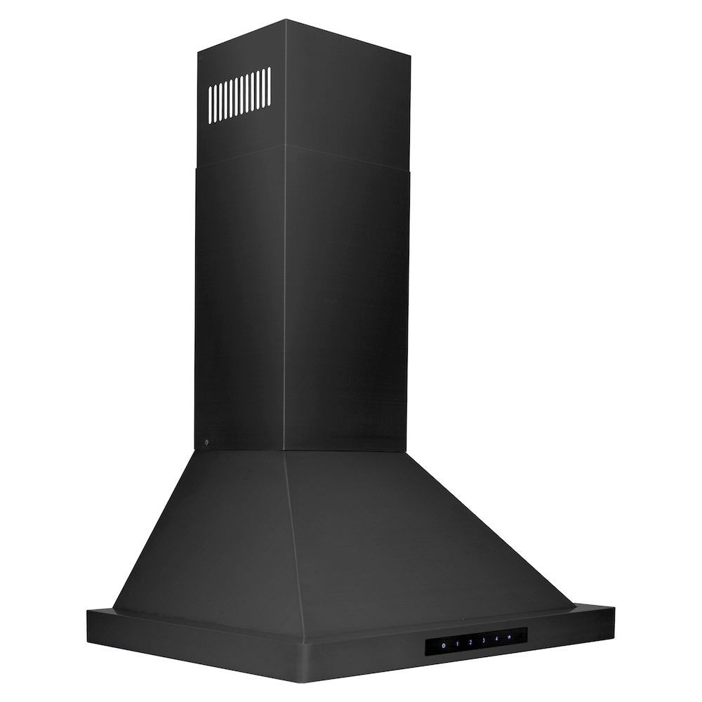 ZLINE Convertible Vent 24-inch range hood in black stainless steel BSKBN-24, front view