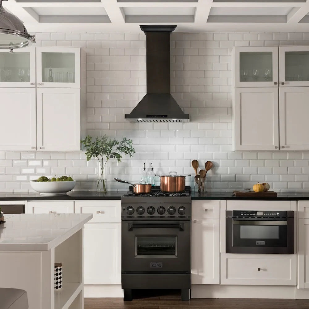ZLINE Convertible Vent 24-inch range hood in black stainless steel BSKBN-24, view 2