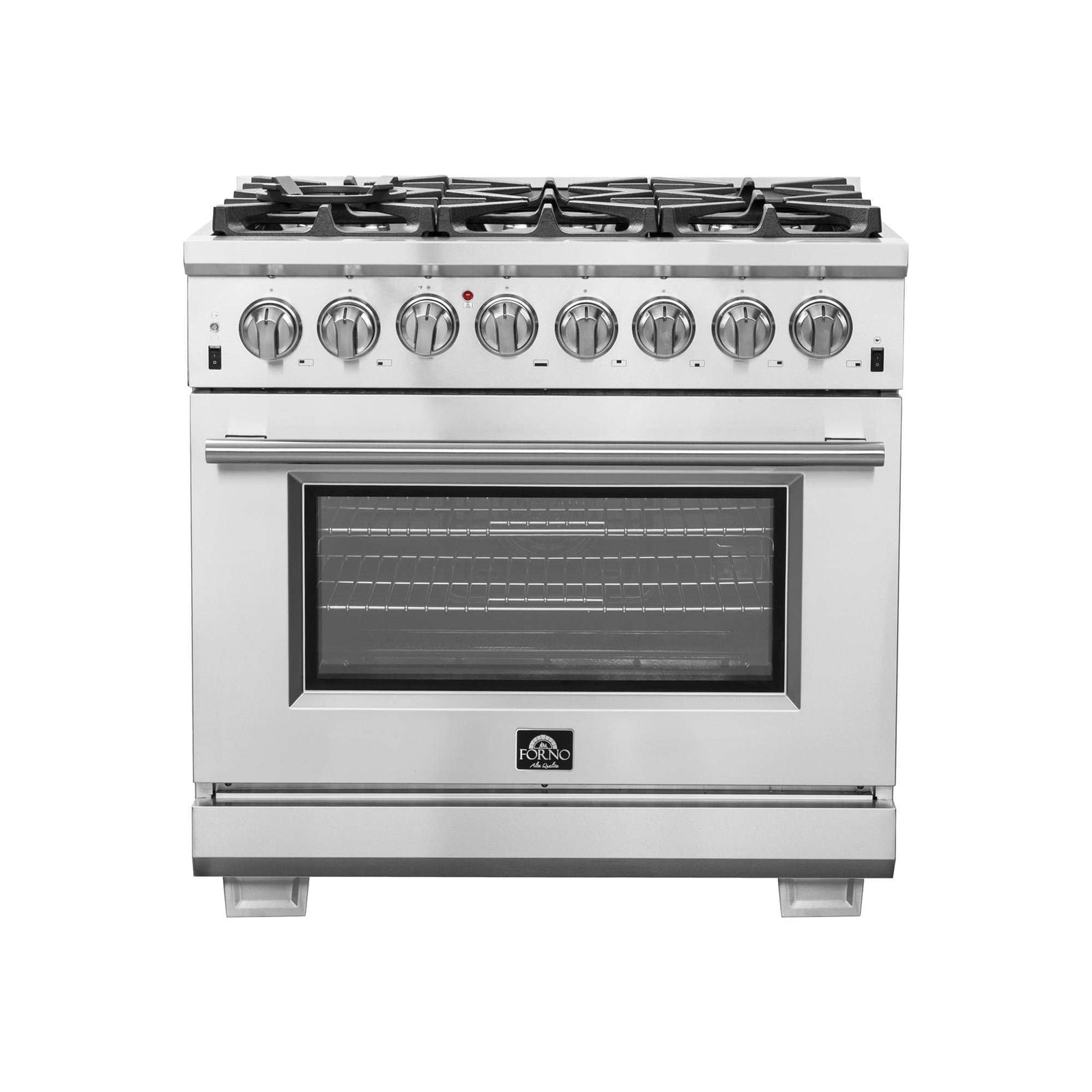 Forno Capriasca 36-Inch Freestanding Dual Fuel Range, 6 Burners, True Convection Oven - FFSGS6187-36
