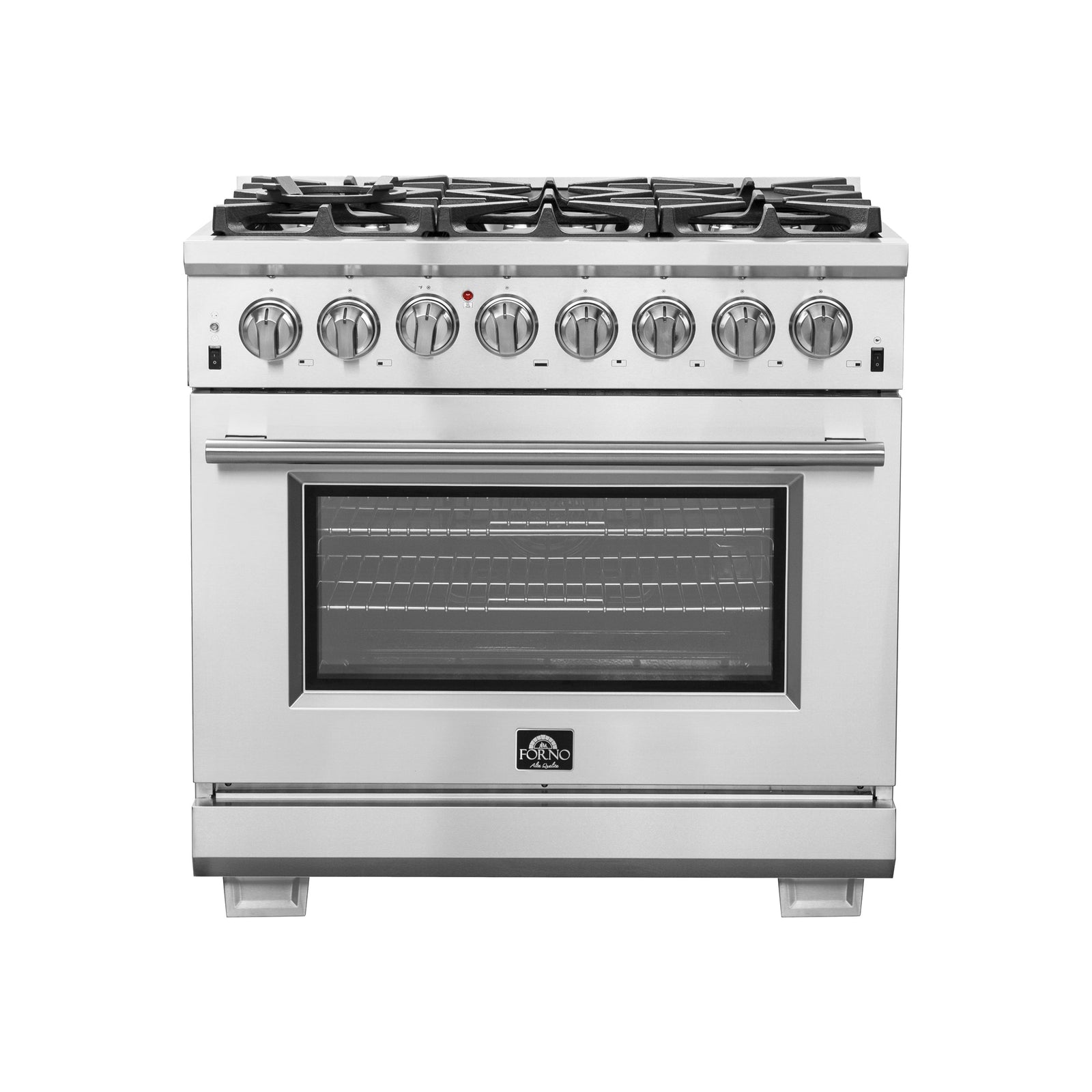 Forno Capriasca 36-Inch Freestanding Dual Fuel Range, 6 Burners, True Convection Oven - FFSGS6187-36