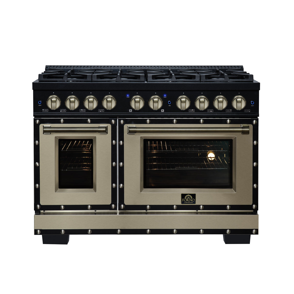 Forno Ambassador 48-inch dual fuel range, black