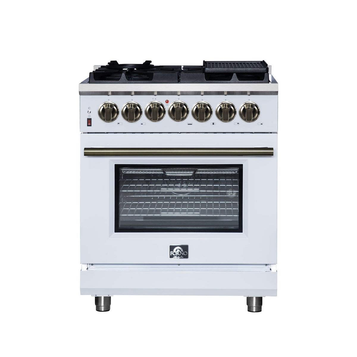 Forno Massimo 30-inch dual fuel range, white