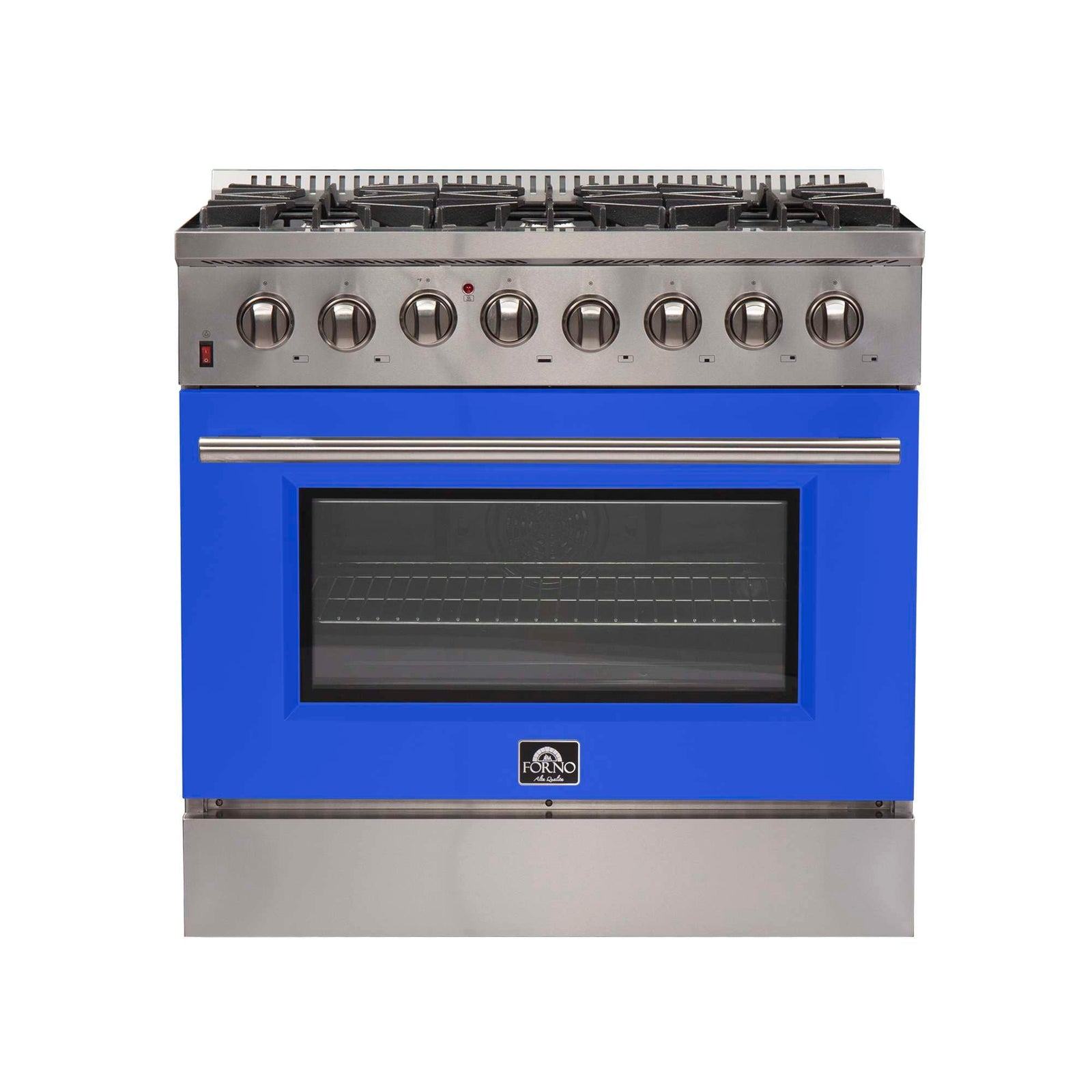 Forno Galiano 36-Inch Freestanding Dual Fuel Range, 6 Burners, Double Convection Ovens, Blue Door - FFSGS6156-36BLU