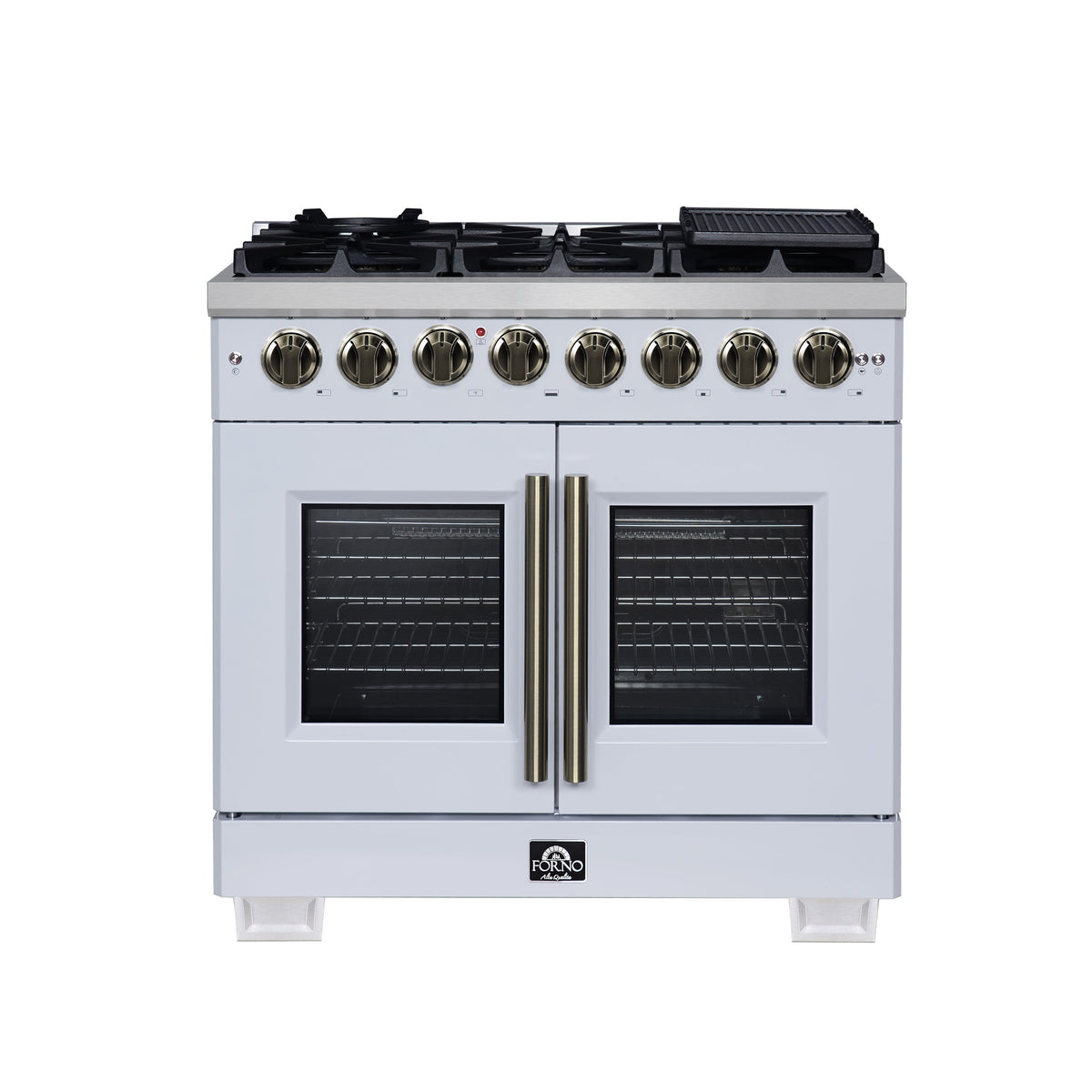 Forno Capriasca 36-inch french door dual fuel range, white