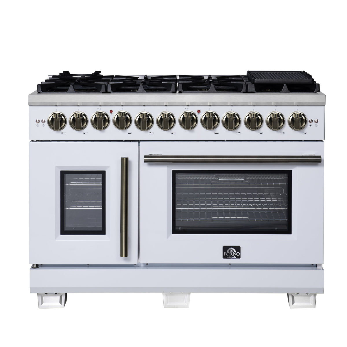 Forno Capriasca 48-inch french door dual fuel range, white