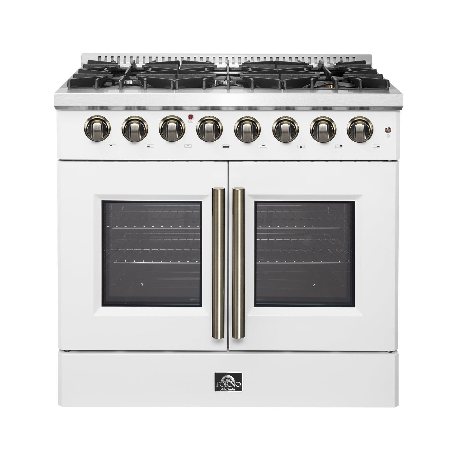 Forno Galiano 36-inch Freestanding French Door Dual Fuel Range White - FFSGS6356-36WHT